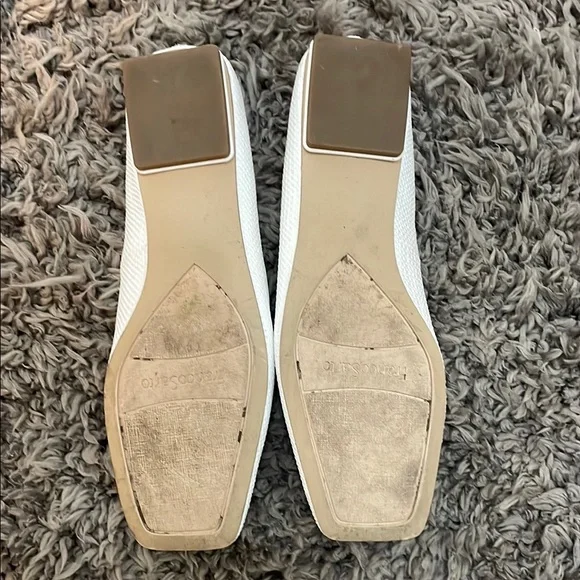 Franco Sarto White Loafers with Gold Accent - Picture 2 of 4